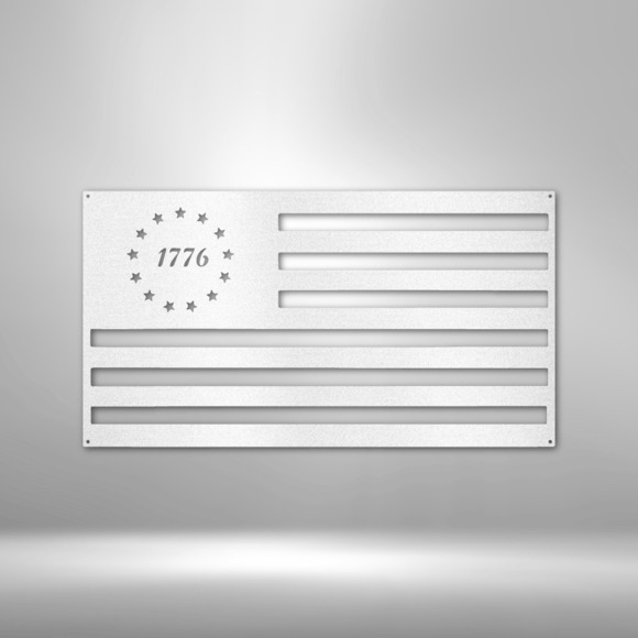 American Flag Sign 1776 Flag Steel Sign Laser Cut Powder Coated Home & Office Me